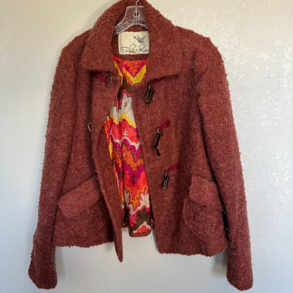 Anthropologie Tabitha Boucle Wool Blend Toggle Coat
